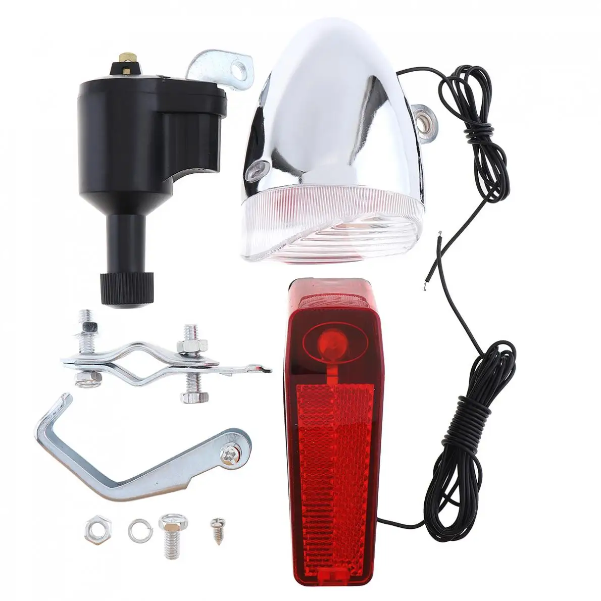 Белый велосипедный светильник Динамо 6 в 3 Вт светодиодный самоходный передний