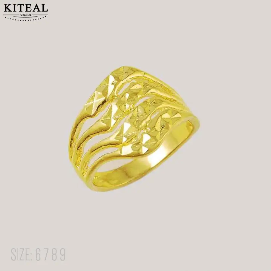 KITEAL exo 24k золотого цвета Размер 6 7 8 9 девичьи мужские кольца четыре линии anillo oso с фабрики