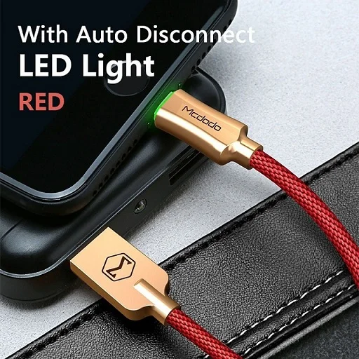 Красный MCDODO автоматическое отключение USB кабель Быстрая зарядка USB зарядное устройство кабель для передачи данных для iPhone 11 Pro X Xs Max Xr 8 7 6 6S Plus 5 телефонный шнур - Цвет: Красный