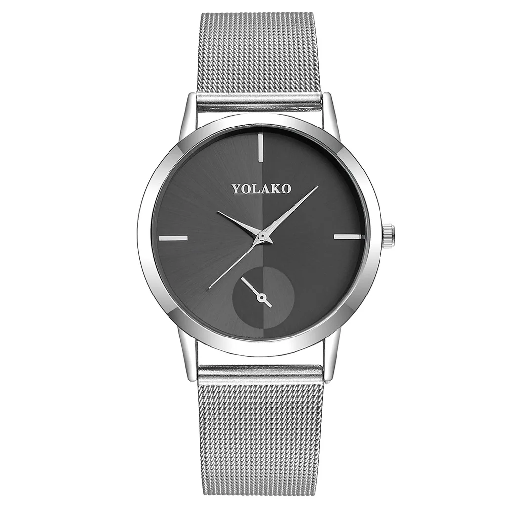 

New fashion watches men's and women's mesh belt simple fashion casual watches round dial quartz watch