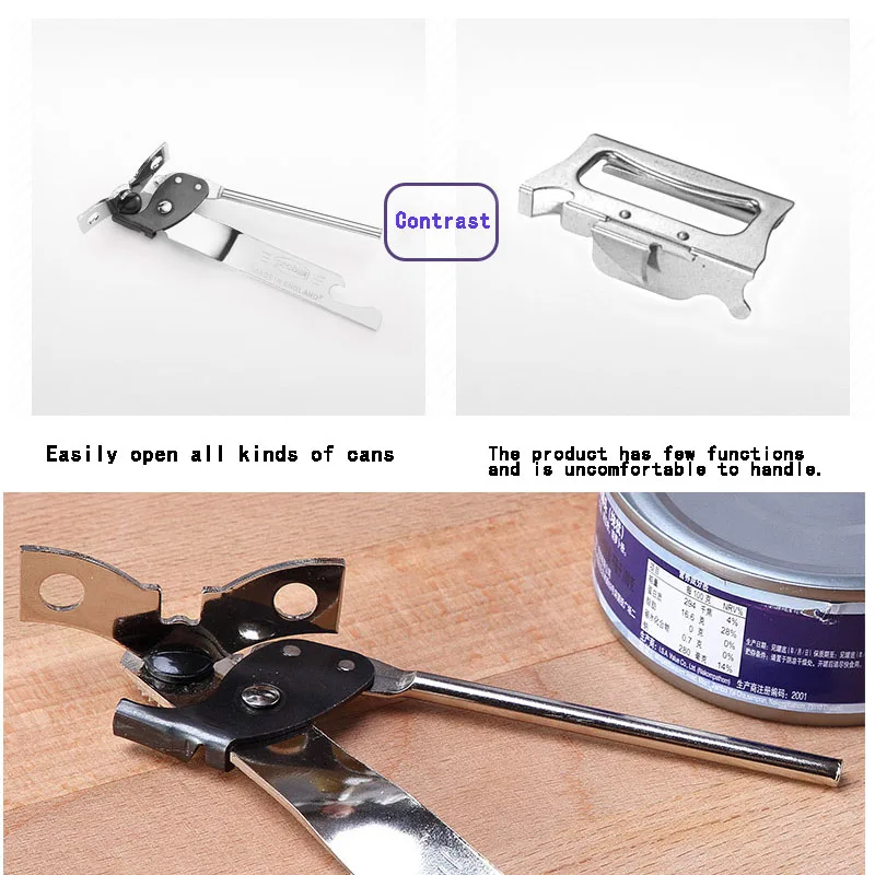 Многофункциональный ручной консервный нож из нержавеющей стали консервная