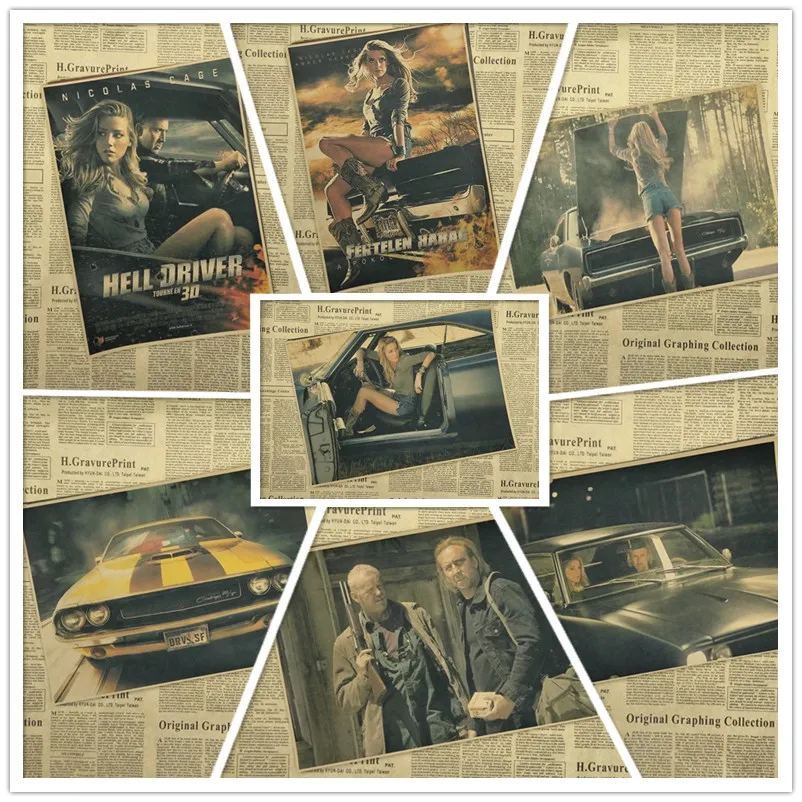 Вождение злый ретро постер крафт бумага печатные настенные постеры для дома бара