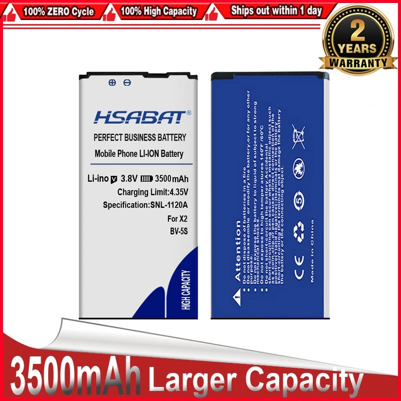 Литийионный аккумулятор HSABAT 3500 мА · ч для Nokia X2 X2DS RM-1013 1013 X + Plus BV 5S BV-5S - купить по