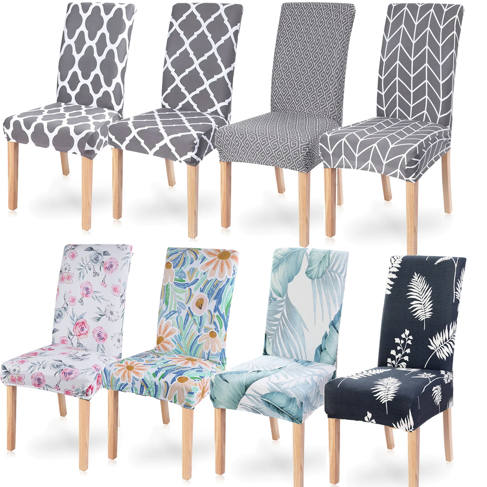 1/2/4/6 предметов стрейч Цветочный принт чехол для кресла дома Обеденная чехлы на