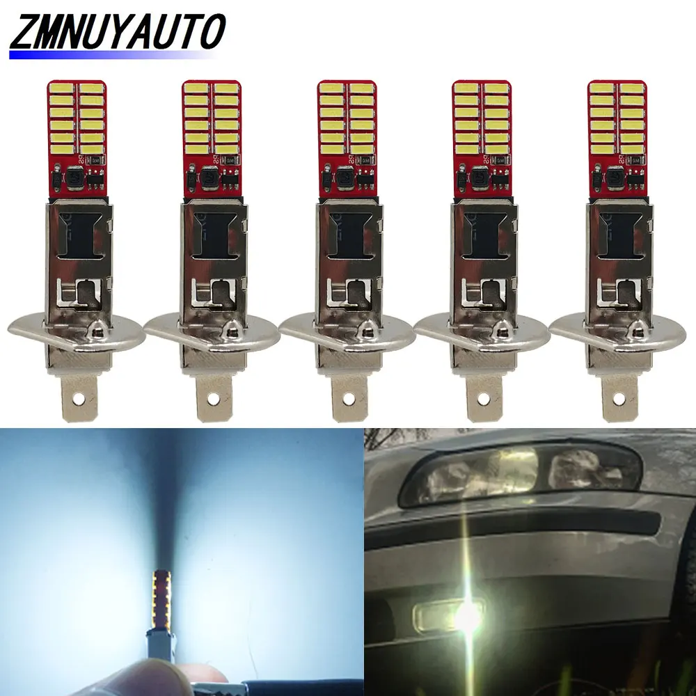 Светодиодные противотуманные фары H1 4014 24SMD лампы высокой мощности H3
