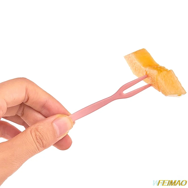 

50Pcs Disposable Fruit Fork Cake Dessert Fork Pick Fruit Toothpicks Tableware