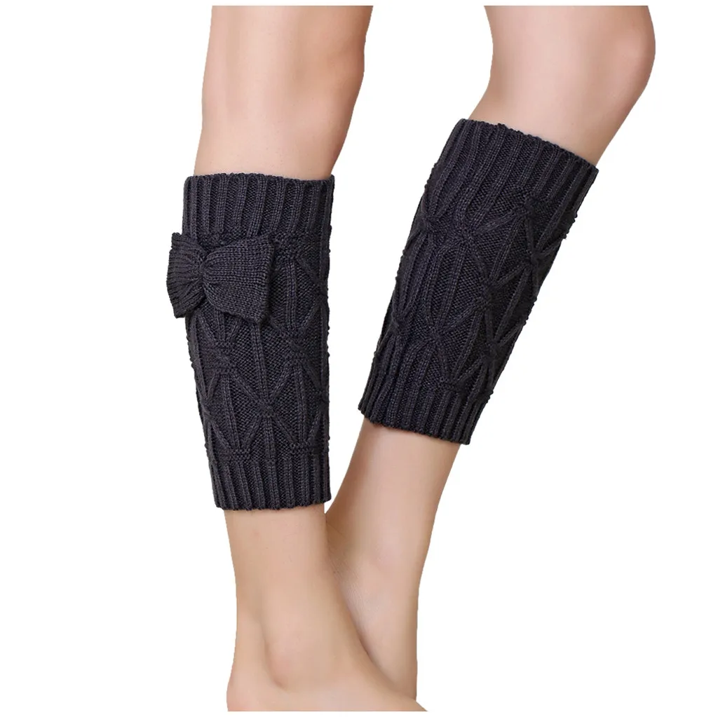 Гетры женские теплые носки длинные зимние вязаные однотонные гетры для обуви