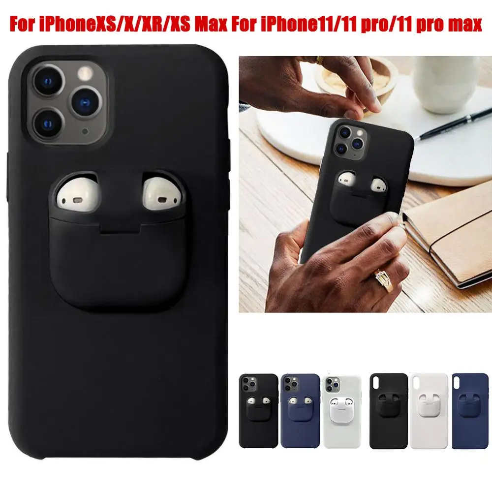 2 в 1 коробка для хранения наушников AirPods iPhone 11 Pro XR X XS Max беспроводная Bluetooth