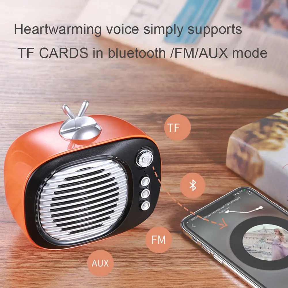 X7 Bluetooth динамик Портативный ретро мини аудио плеер Поддержка TF карты FM AUX для дня рождения Рождество бойфренд с держателем телефона