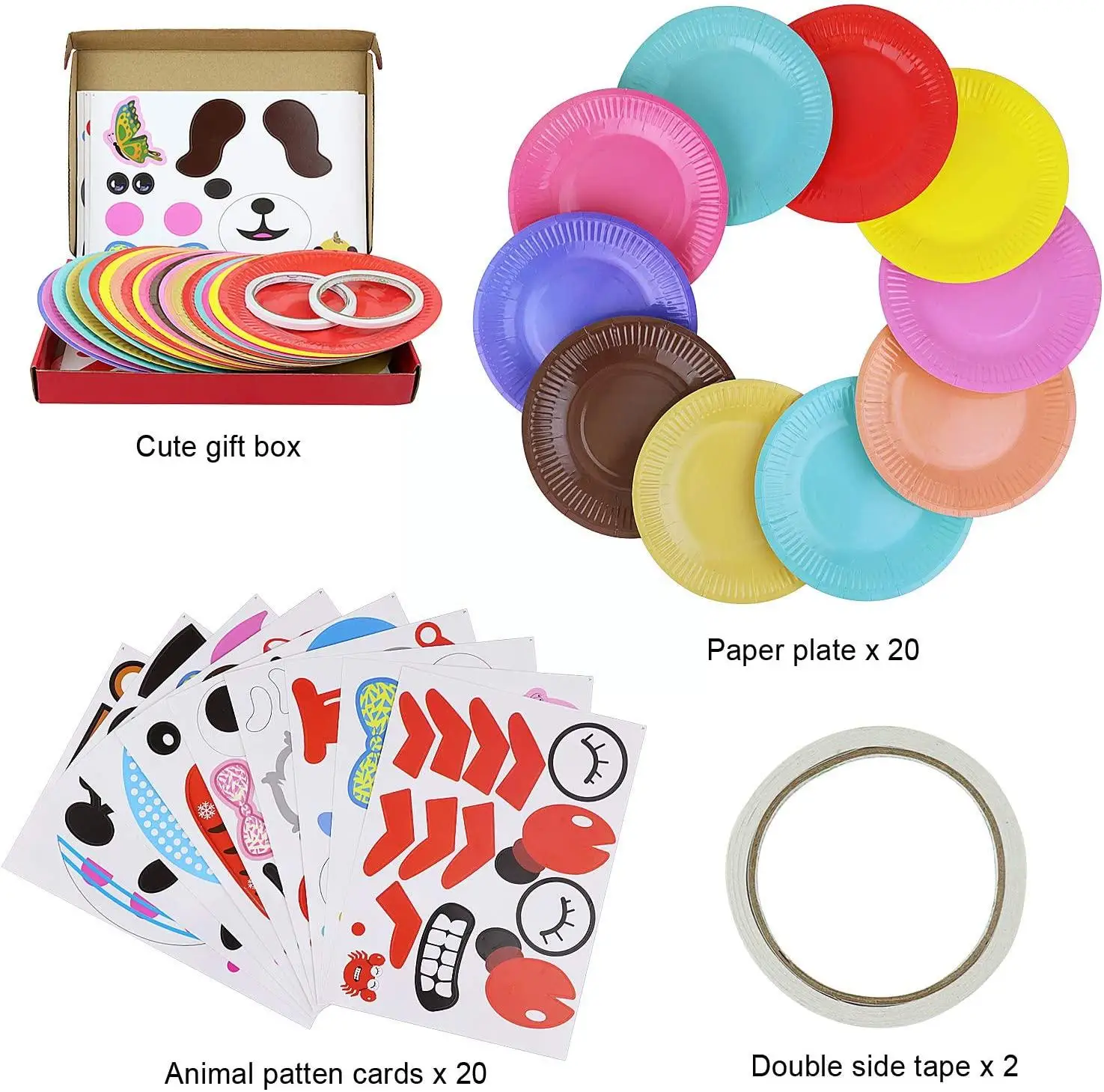 

10pcs/set DIY Paper Plate Art Craft Kit Animal Creative Activity Game Toys Preschool Sticker Children Party Edcuational Lea J7A2