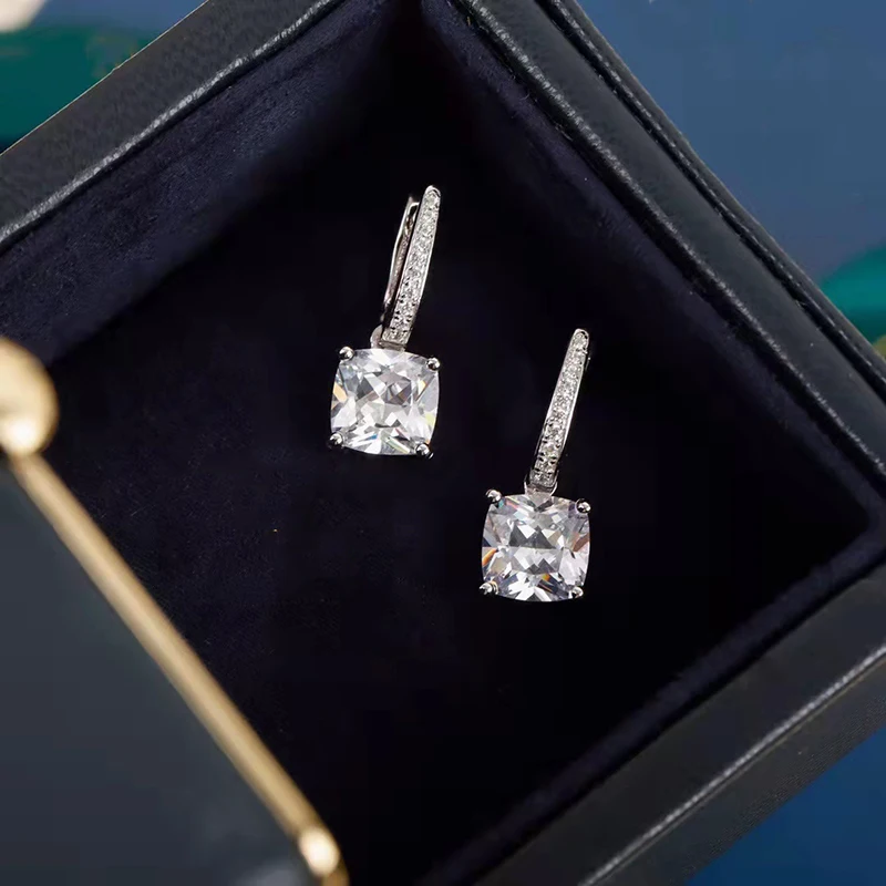 

Classic fashion zircon earrings original brand high quality jewelry logo exquisite female gift