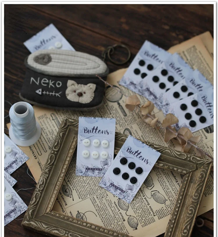 Black/white Homemade Resin Buttons Baby Clothes BJD Clothing DIY Handmade Patchwork Accessories 6PCS | Дом и сад