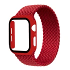 Плетеный ремешок Solo Loop для Apple Watch 44 мм 40 мм 42 мм 38 мм эластичный нейлоновый браслет + чехол для ПК iWatch series 6 5 4 3 se
