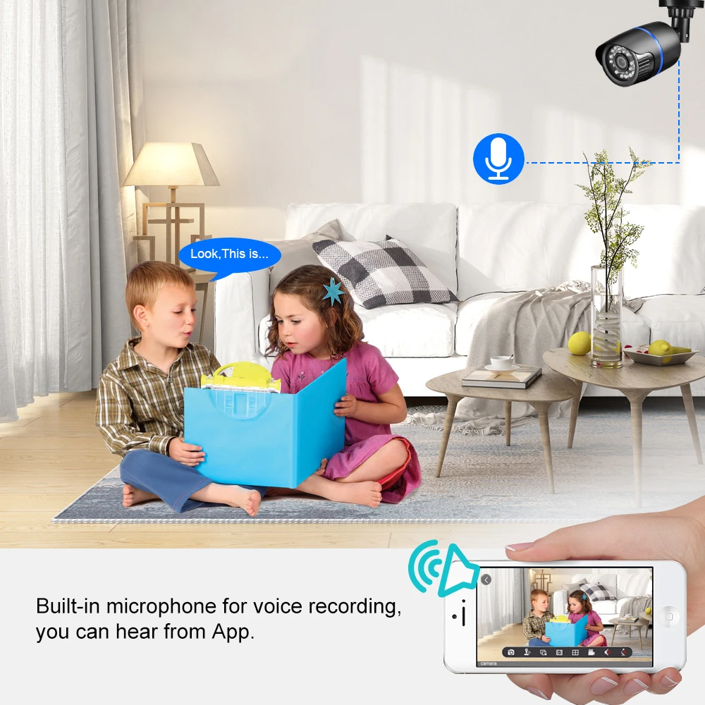 

AZISHN H.265+ 5MP POE NVR CCTV Security System Audio 5MP/3MP/2MP IP Camera P2P Onvif Outdoor Video Surveillance Kit PC&Phone