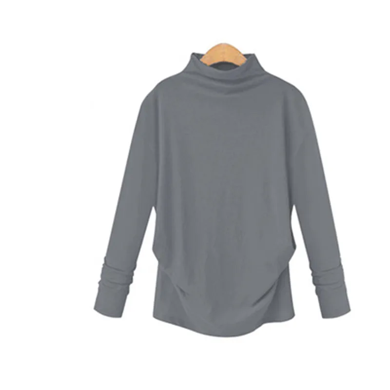 Женский пуловер с высоким воротником Повседневная тонкая блузка длинным рукавом