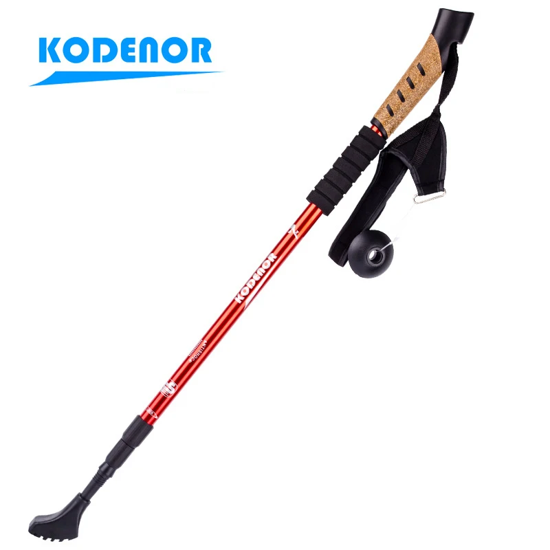 

Climbing carbon fibre 3 section folding 6061 aviation aluminum alloy internal lock Straight handle telescopic Walking stick