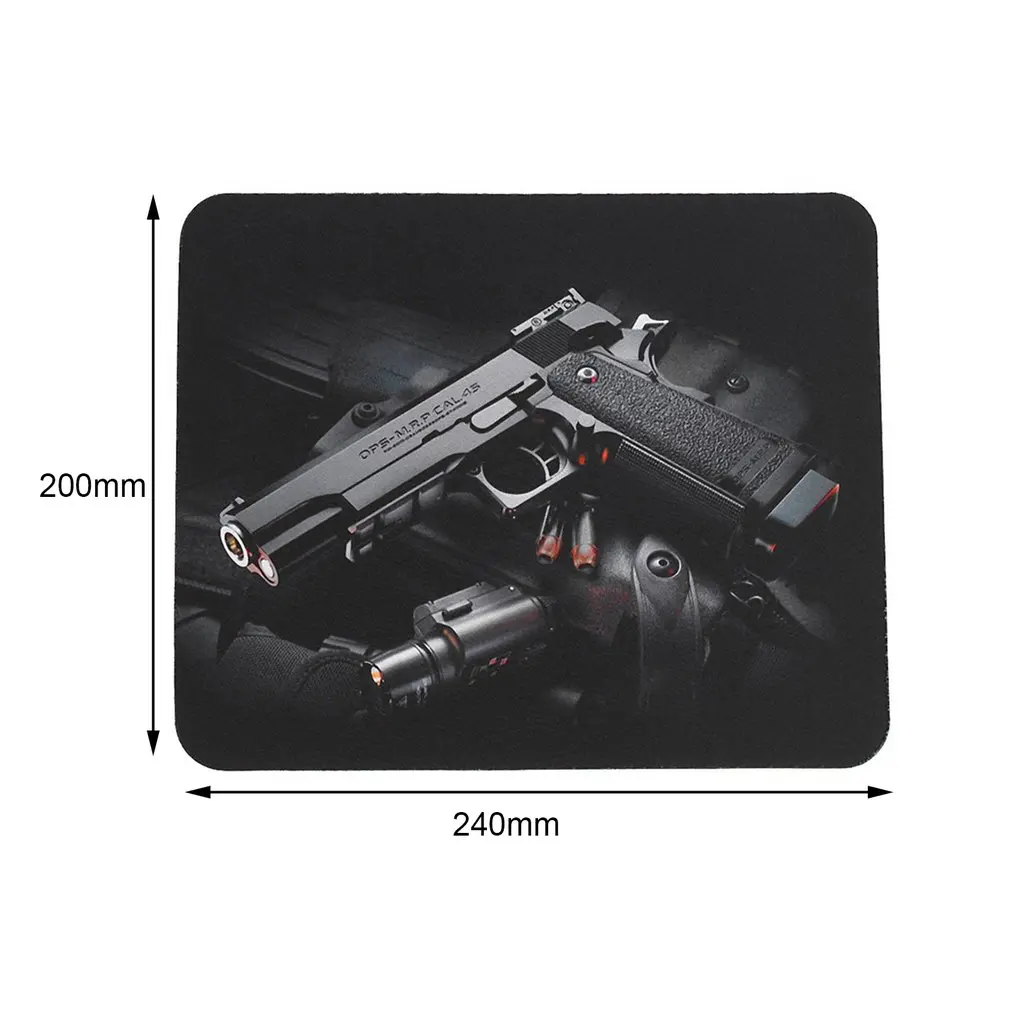 

24x20cm Gun Pattern Anti-Slip Laptop PC Mice Pad Mat Mousepad For Optical Laser Mouse Comfortable Gaming Mouse Pad drop ship
