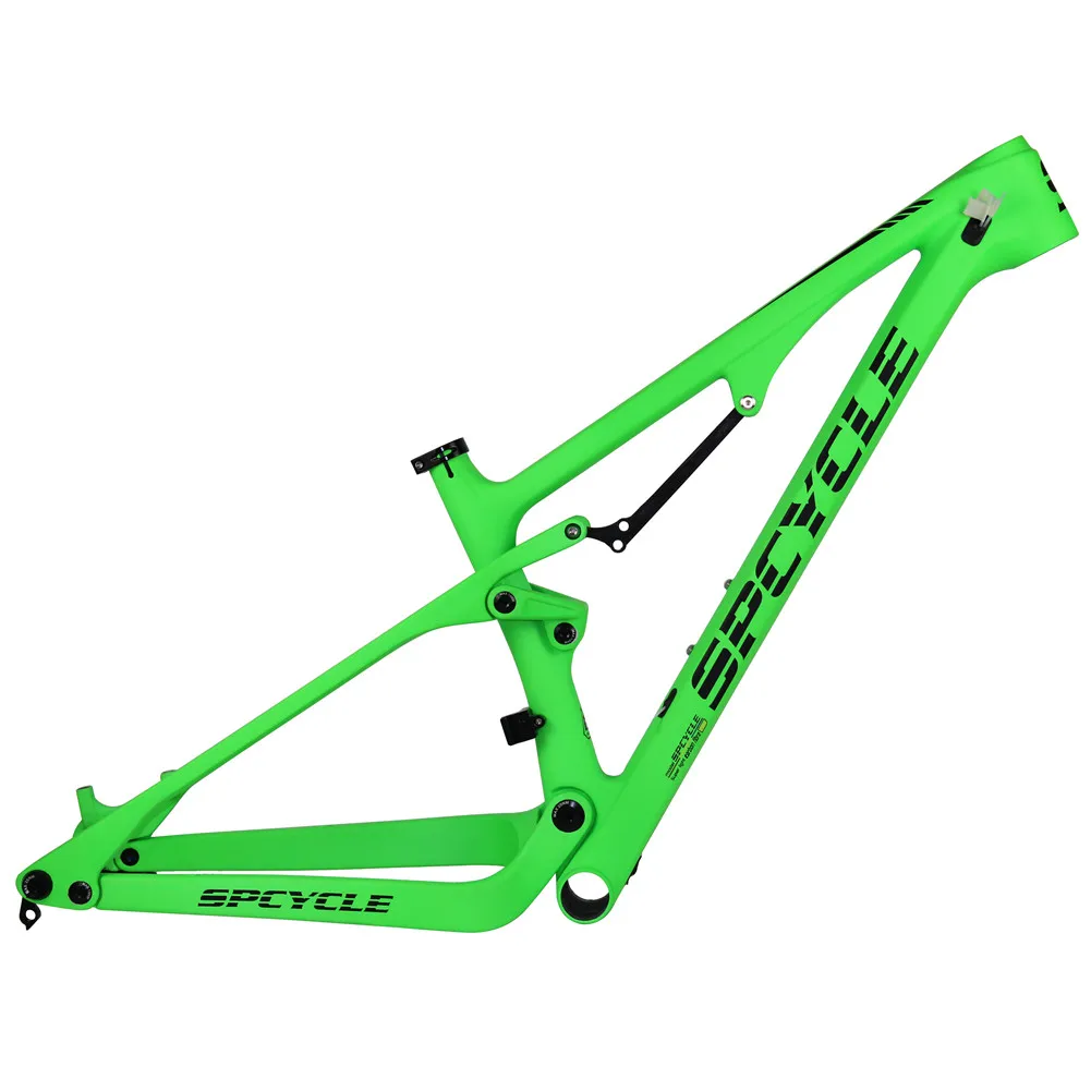Green Spcycle XC карбоновая полная подвеска рама 27,5 er 29er горный велосипед полная подвеска рама 148*12 мм Boost MTB рама 27,5+ BB92 - Цвет: Green