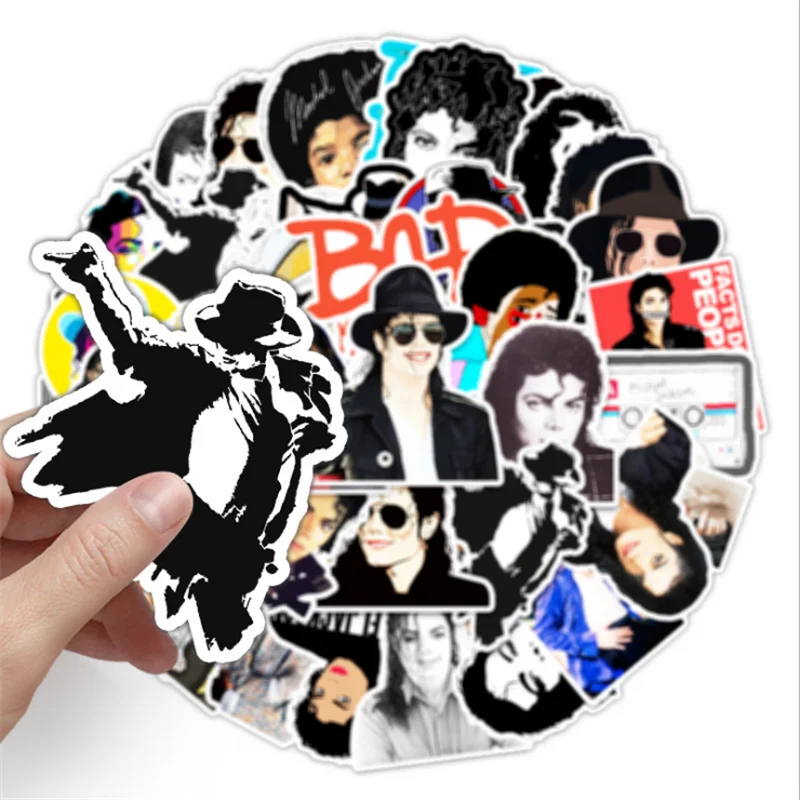 10/30/50 Uds., superestrella Global, cantante y Rey del baile, pegatina de Michael Jackson, Graffiti, Scooter, port&aacute;til, juguetes decorativos al por mayor-2