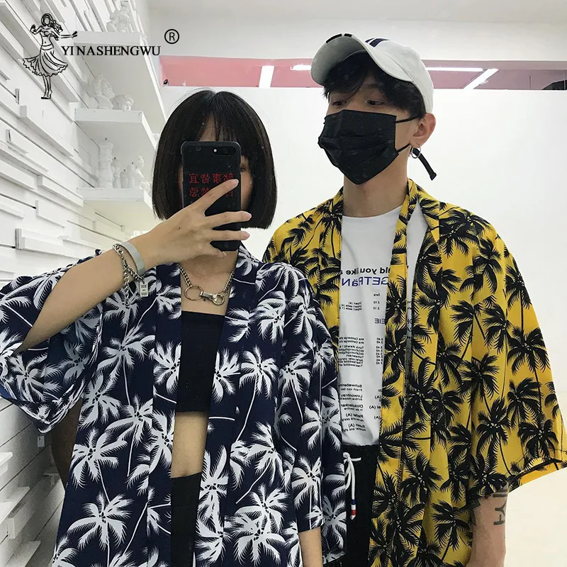 Кимоно, кардиган, мужское кимоно, Femme, Yukata, Harajuku, японское кимоно, летнее, с принтом кота, голубое, пальто, Азия, кимоно, косплей, костюм, рубашка