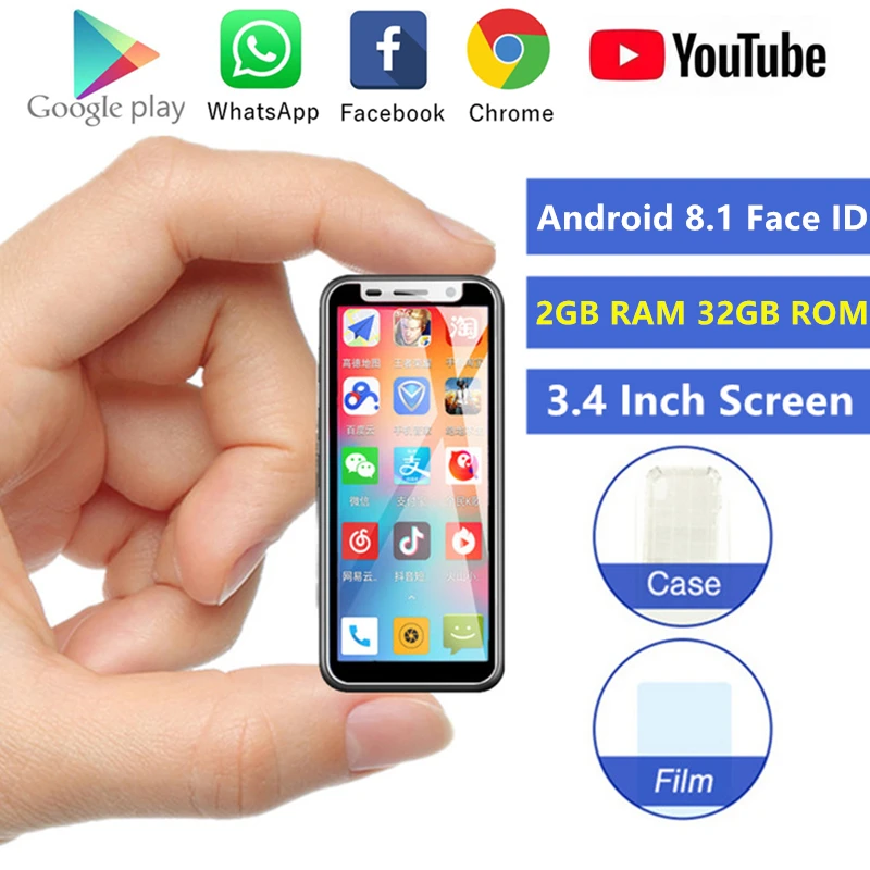 Самый маленький 4G смартфон в мире Melrose mini celular 3,4 дюймов MT6739V 1 ГБ 8 ГБ две sim-карты Android 8,1 мобильный телефон