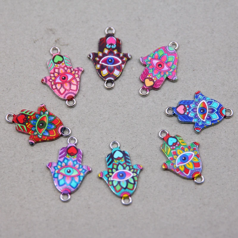 10 шт. Фатима злые глаза фоторазъемы для браслетов разные цвета 17*26 мм | Украшения и