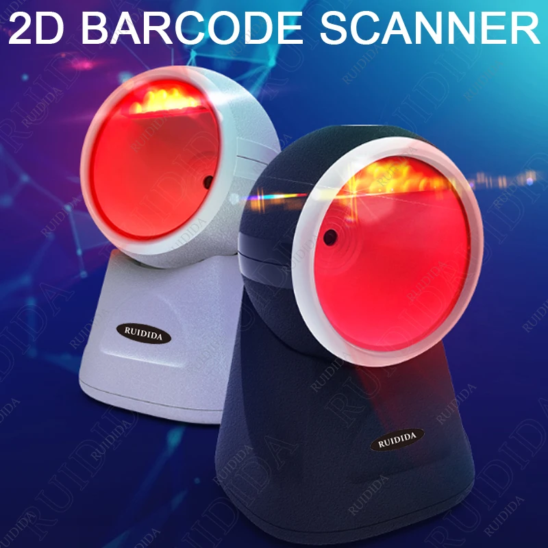 

2022 настольный сканер с функцией Hands-Free, USB автоматическое сканирование сенсора, 1D 2D сканер штрих-кодов со всенаправленным считывателем 2d QR-ко...