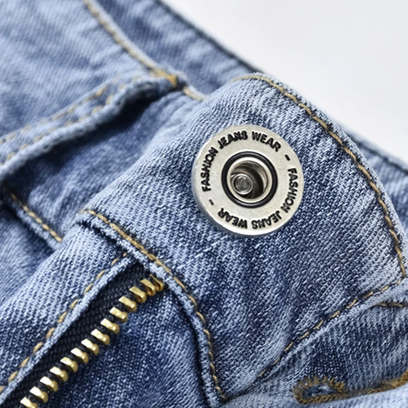 Женские укороченные джинсы YUEY синие дамские шаровары с принтом высокой талией