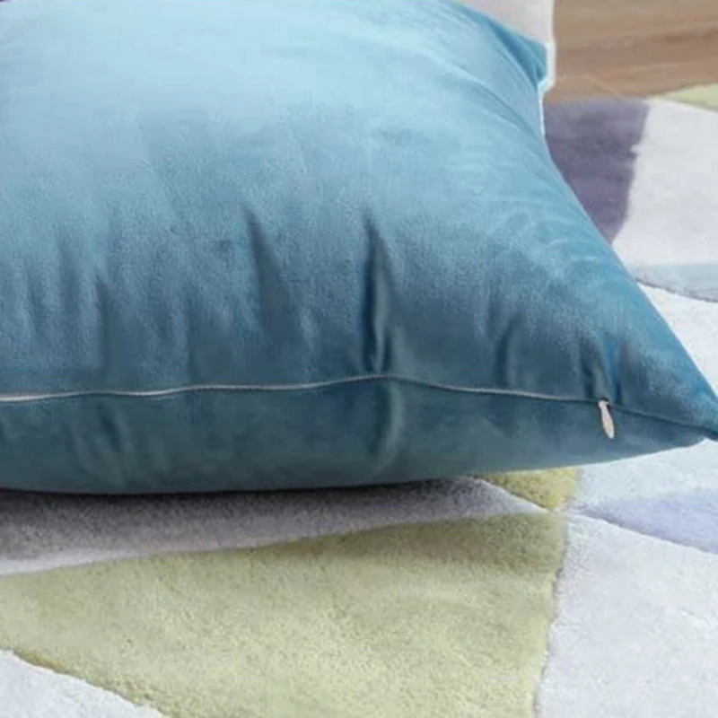 

2 Pieces Of Fluffy Soft Solid Decorated Square Throw Pillowcase Without Pillow Core 45 x 45 cm