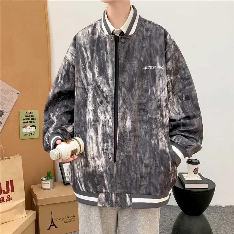 Куртка бомбер в стиле преппи с принтом Мужская Осенняя уличная хип хоп унисекс