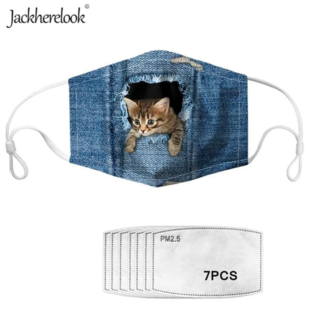 Jackhereluk 3D джинсовые брендовые дизайнерские Детские маски с кошачьим животным для