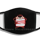 Логотип тасманийского дьявола, половина лица для мужчин, женщин, мужчин, женщин, сделай сам, маски для рта, тасманианский дьявол, логотип Руни, Забавный мультяшный автомобиль