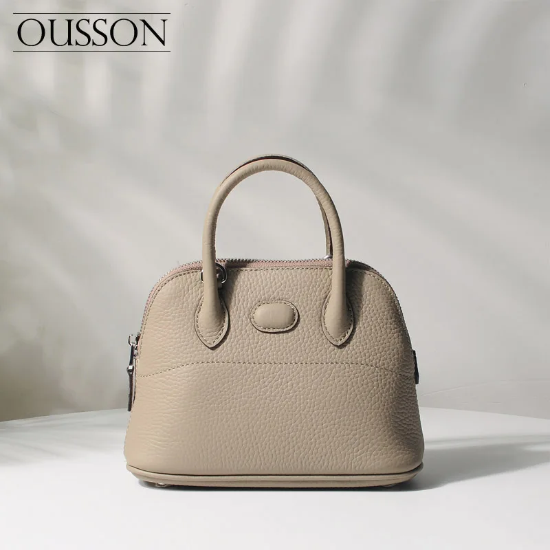 Модная кожаная женская сумка ракушка OUSSON наплечная Наклонная Сумка из