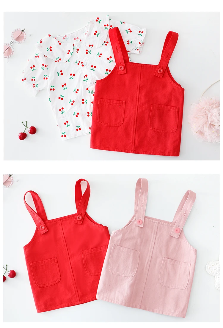 Модный новый летний костюм для маленьких девочек детская хлопковая Милая