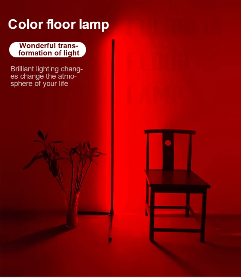 

Detachable RGB LED Corner Floor Lamp Colorful Atmosphere Night Lights Remote Control Indoor Standing Lamps For Living Room Home