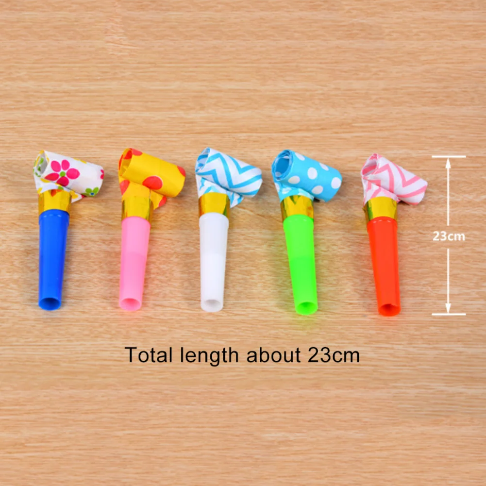 

100Pcs Birthday Party Blowouts Whistles Cheer Props Multicolor Horns Kids Toys