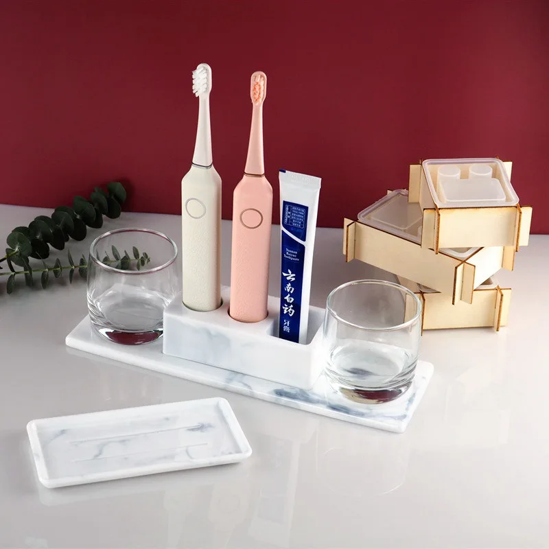 

DIY Crystal Epoxy Mould Toothbrush Storage Epoxy Mould UV Resin Glue Manual Toothbrush Insert Box Silicone Mould