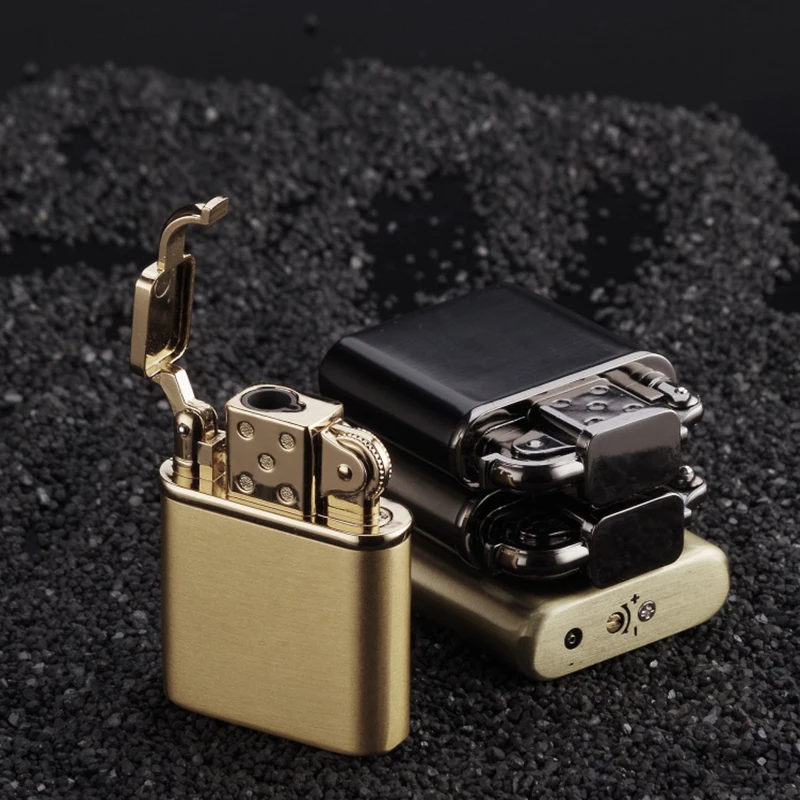 Надувная Бутановая газовая металлическая ветрозащитная Зажигалка в стиле ретро