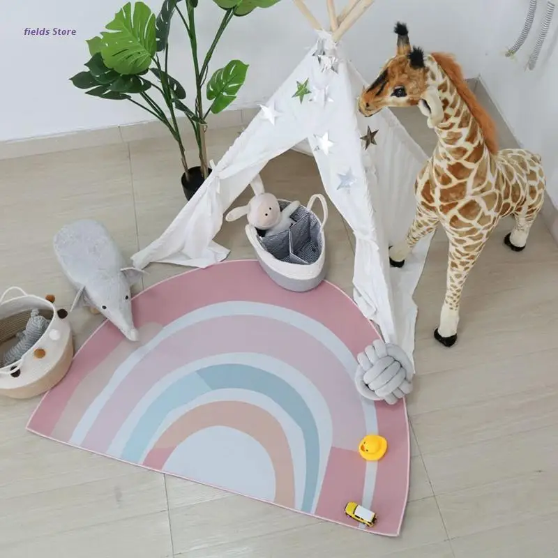 

Rainbow Baby Play Mat Kids Crawling Blanket Floor Rug Children Tent Carpet Decor
