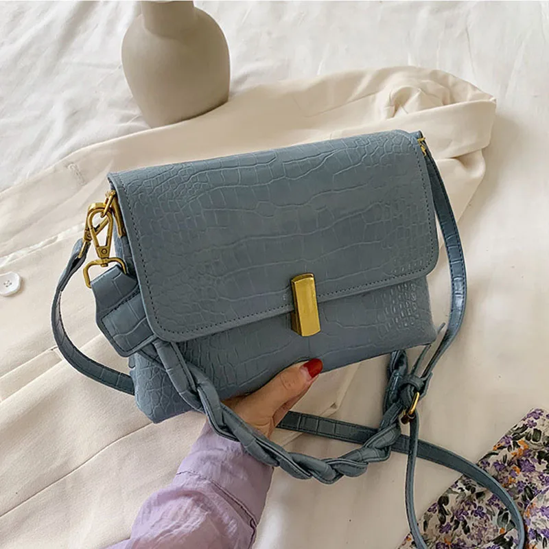 Сумки через плечо из искусственной кожи с узором под кожу крокодила для женщин 2020