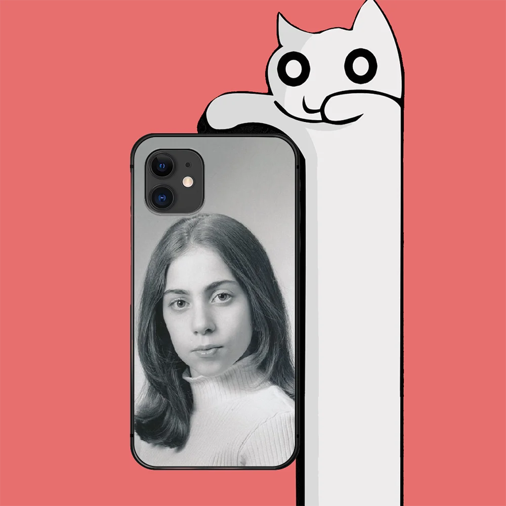 

Singer Miss Gaga Phone Case Cover For Iphone 6 6S 7 8 11 12 Se 2020 X Xs Xr Pro Max Plus Mini Black Painting Soft Silicone Prime