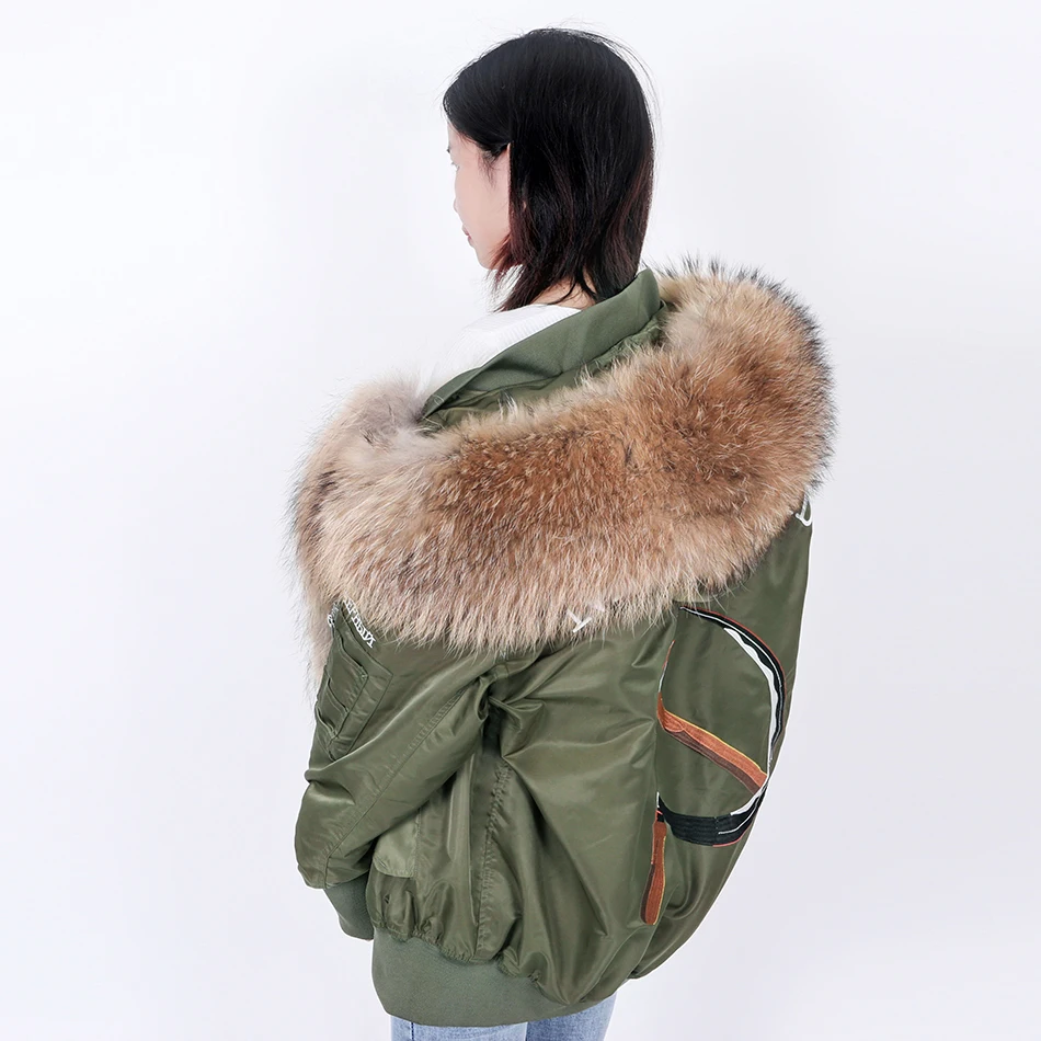 MAOMAOKONG 2020 новая Подлинная мех енота свободная и модная съемная подкладка вышитая