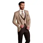 Мужские костюмы на заказ, классические мужские костюмы, деловые смокинги, приталенные костюмы, мужской блейзер на заказ, 3 шт. (пиджак + брюки + жилет)