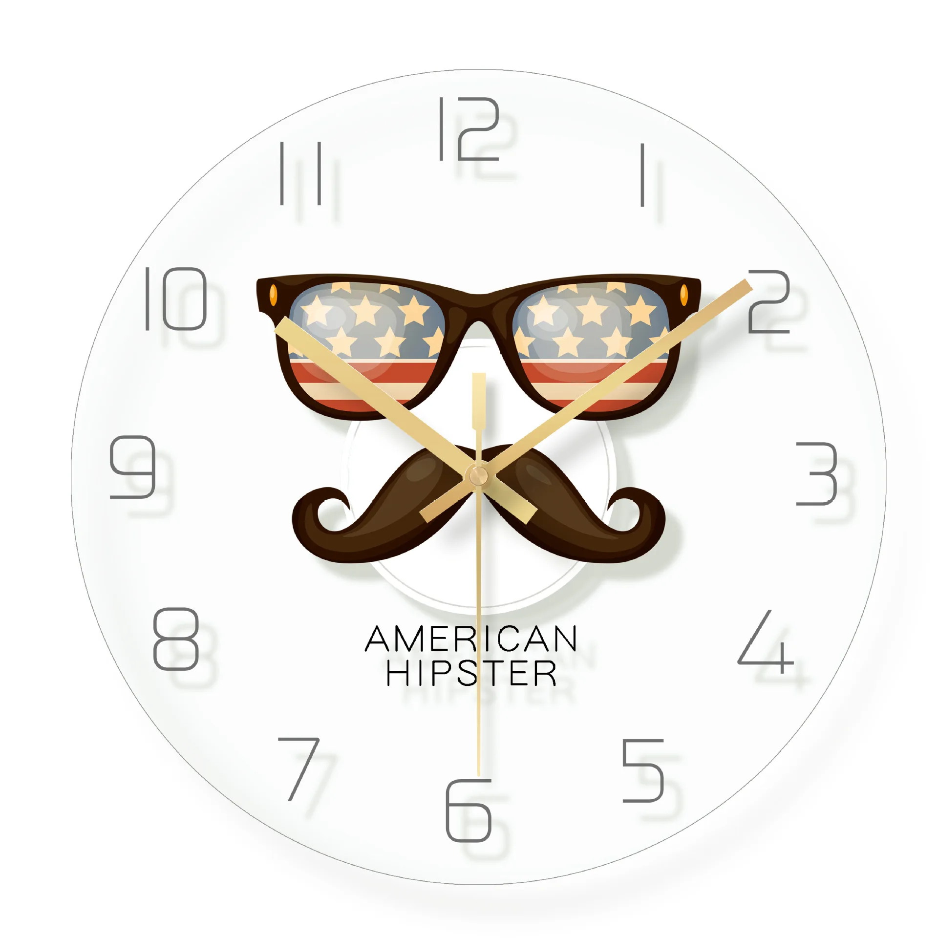 

Retro car creative personality decoration bedroom tempered glass wall clock simple modern children's gift