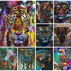 Алмазная 5D картина сделай сам, Набор для вышивки крестиком с изображением лошади, тигра, полная выкладка, мозаика, настенное украшение