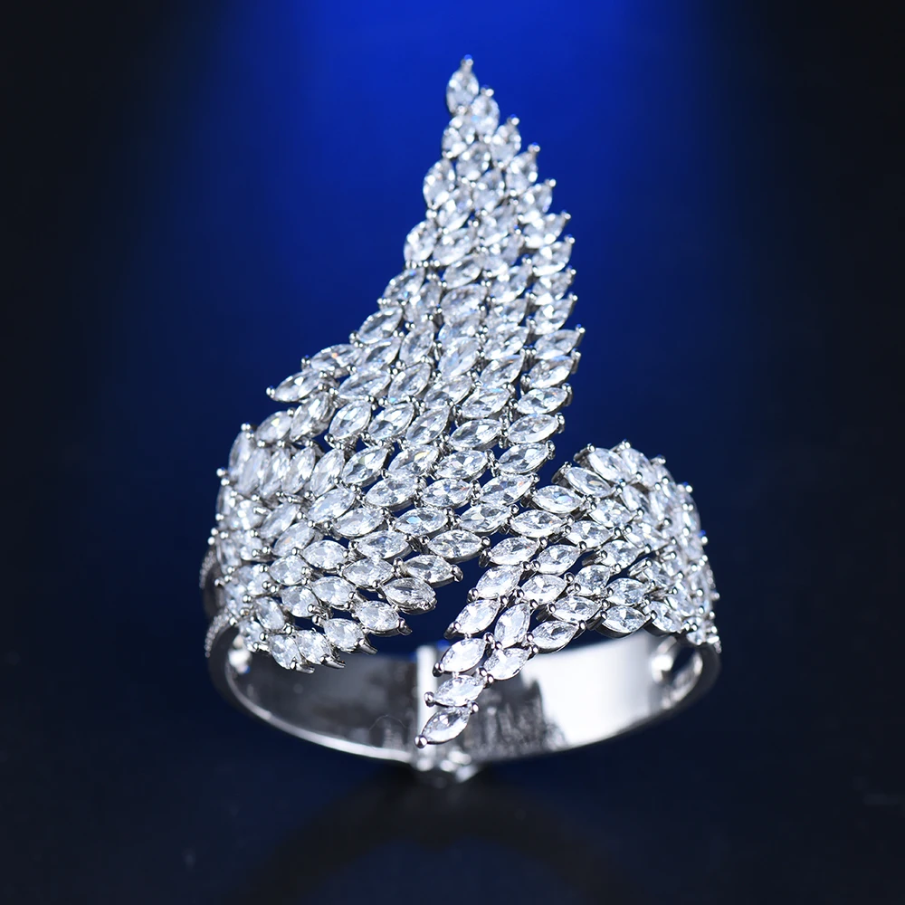 Новое поступление модный роскошный блестящий женский браслет HIBRIDE с перьями и