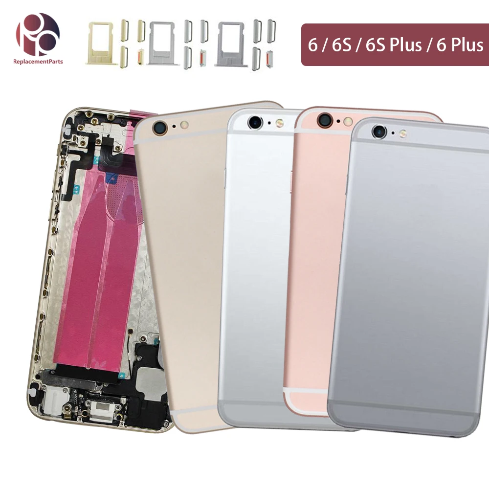 Задний Полный Корпус для IPhone 6G 6 6S plus 6SP 6P батарея задняя дверца-крышка средняя рамка Шасси+ гибкий кабель в сборе
