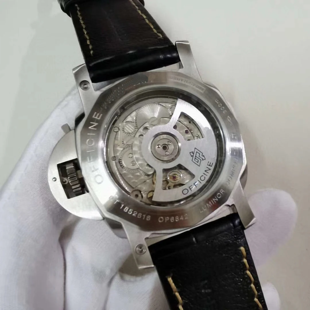 

Luxury Brand New Men Automatic Mechanical Sapphire Black Leather 3 Days Stainless Steel 1950 Watches Luminous 44mm