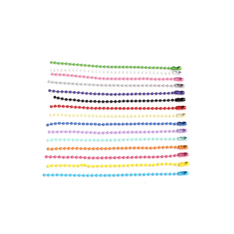 

50pcs 2.4mm Ball Bead Chains Colorful chains Fits KeyRing/Key Chain/Dolls/Label Hand Tag Connector DIY Jewelry Findings