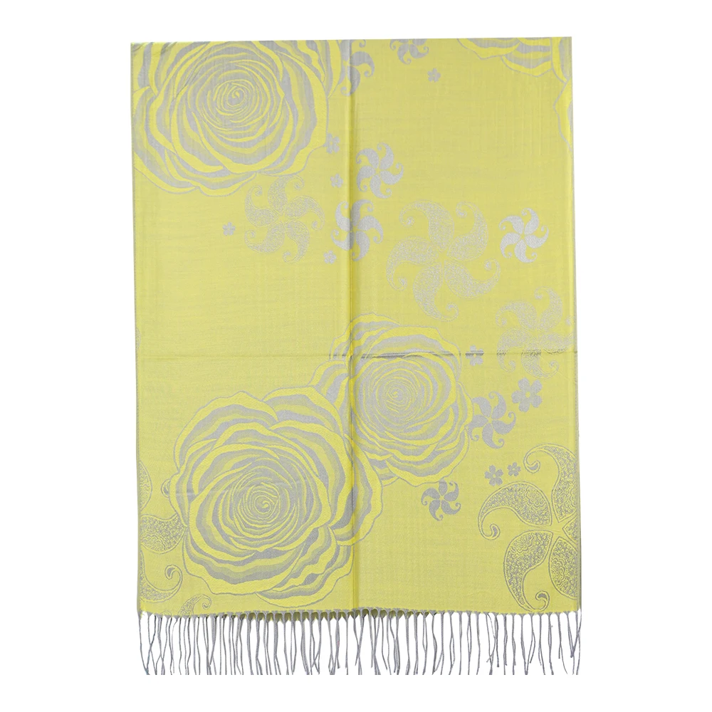 Spring Women Bandana Pashmina Fashion Scarf Rayon Stole Long Fringe Floral Wraps Shawls |